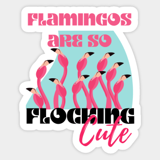 Flocking Cute Flamingos Summer Beach Vibe Sticker